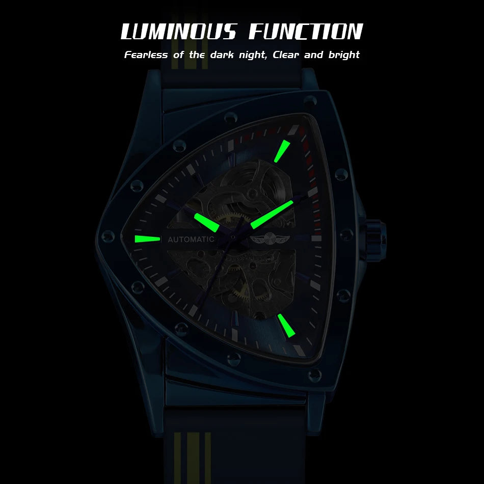 DELTA RACER Blue: Triangle Skeleton Automatic Watch | Sport Edition