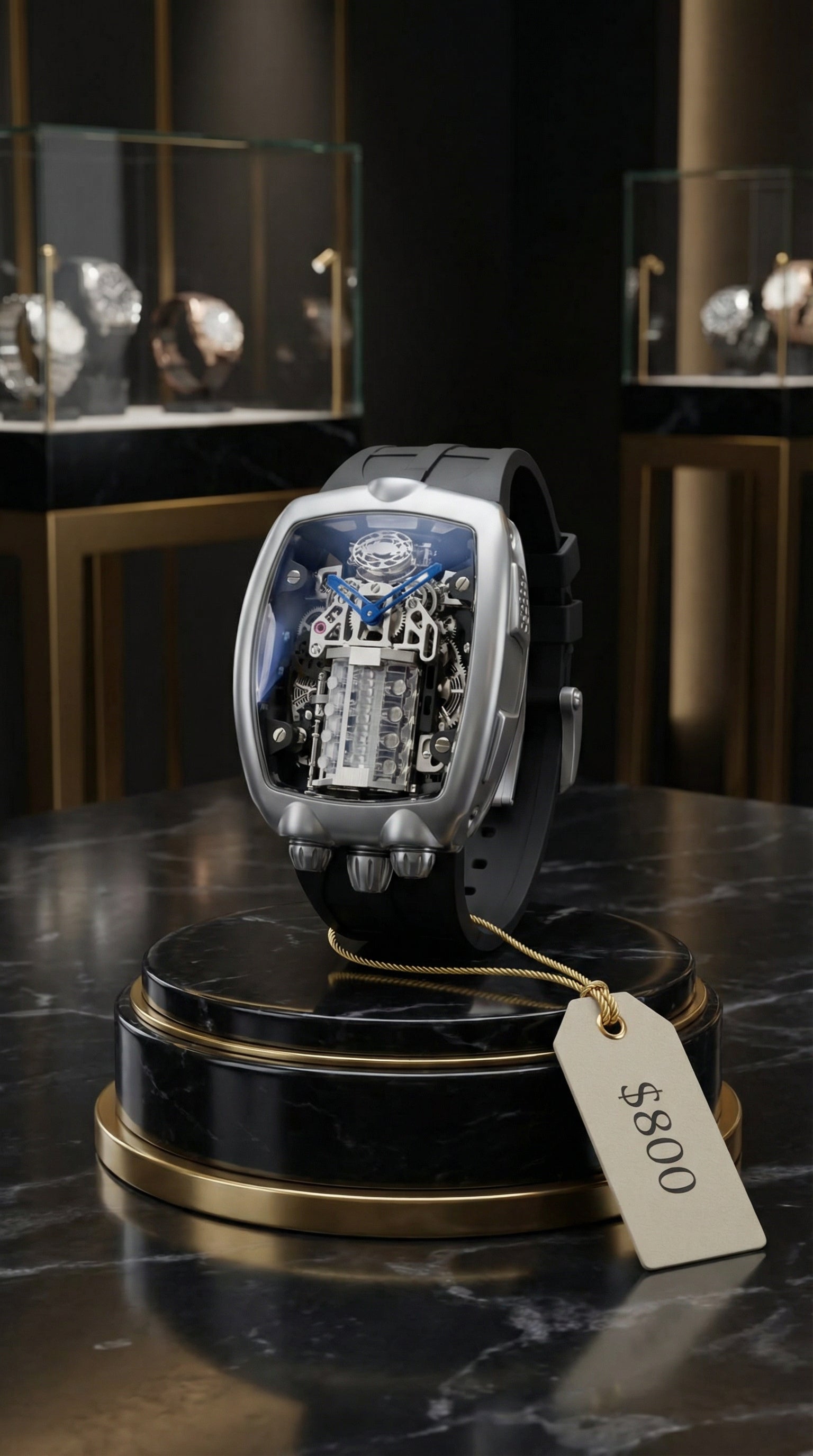 VANTAGE X: Men’s Premium Skeleton Tonneau Watch | Automatic Luxury Timepiece