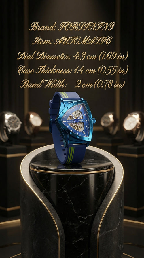 DELTA RACER Blue: Triangle Skeleton Automatic Watch | Sport Edition