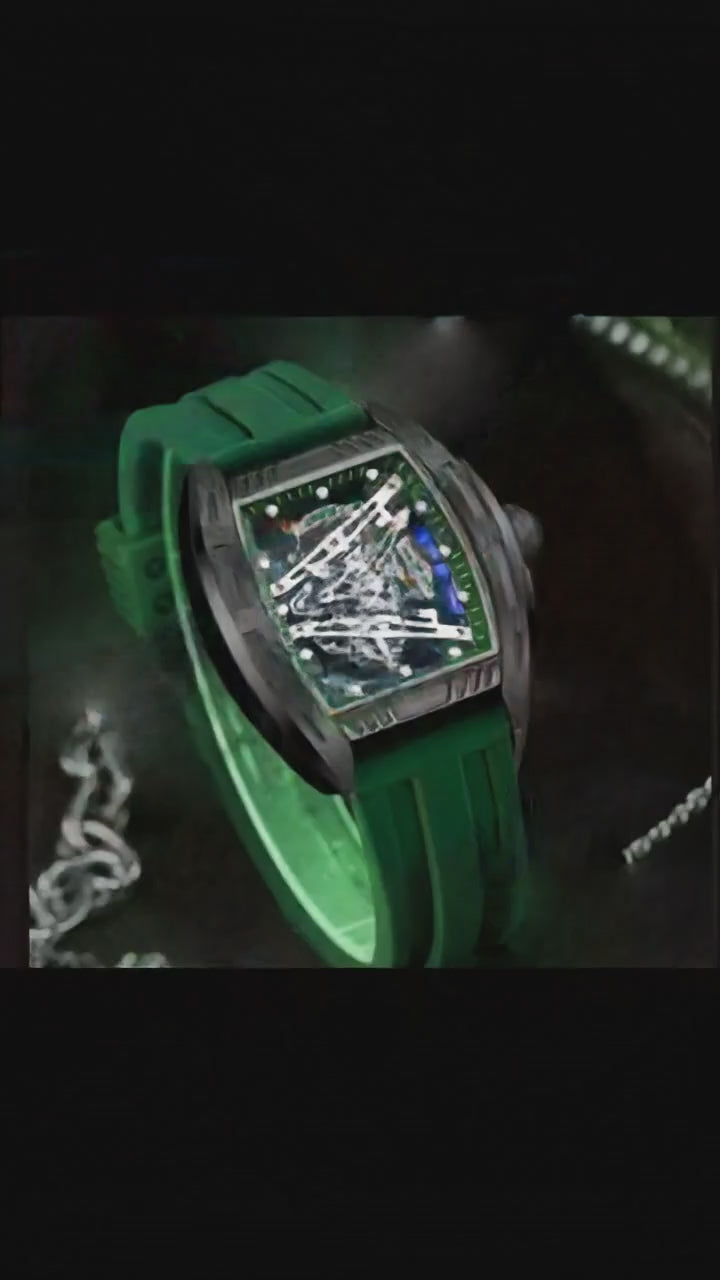 VERDE GT Sport: Men's Green Tonneau Watch | Quartz Precision